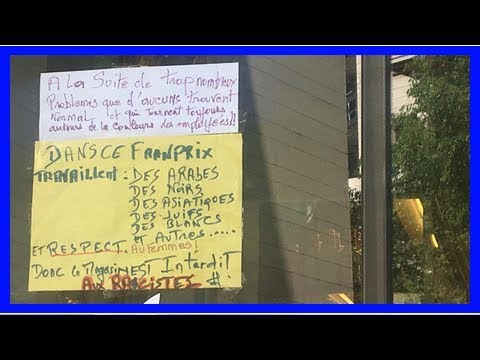 Avec cette affiche, le gérant d'un magasin "Franprix" déclare son magasin "interdit aux racistes"